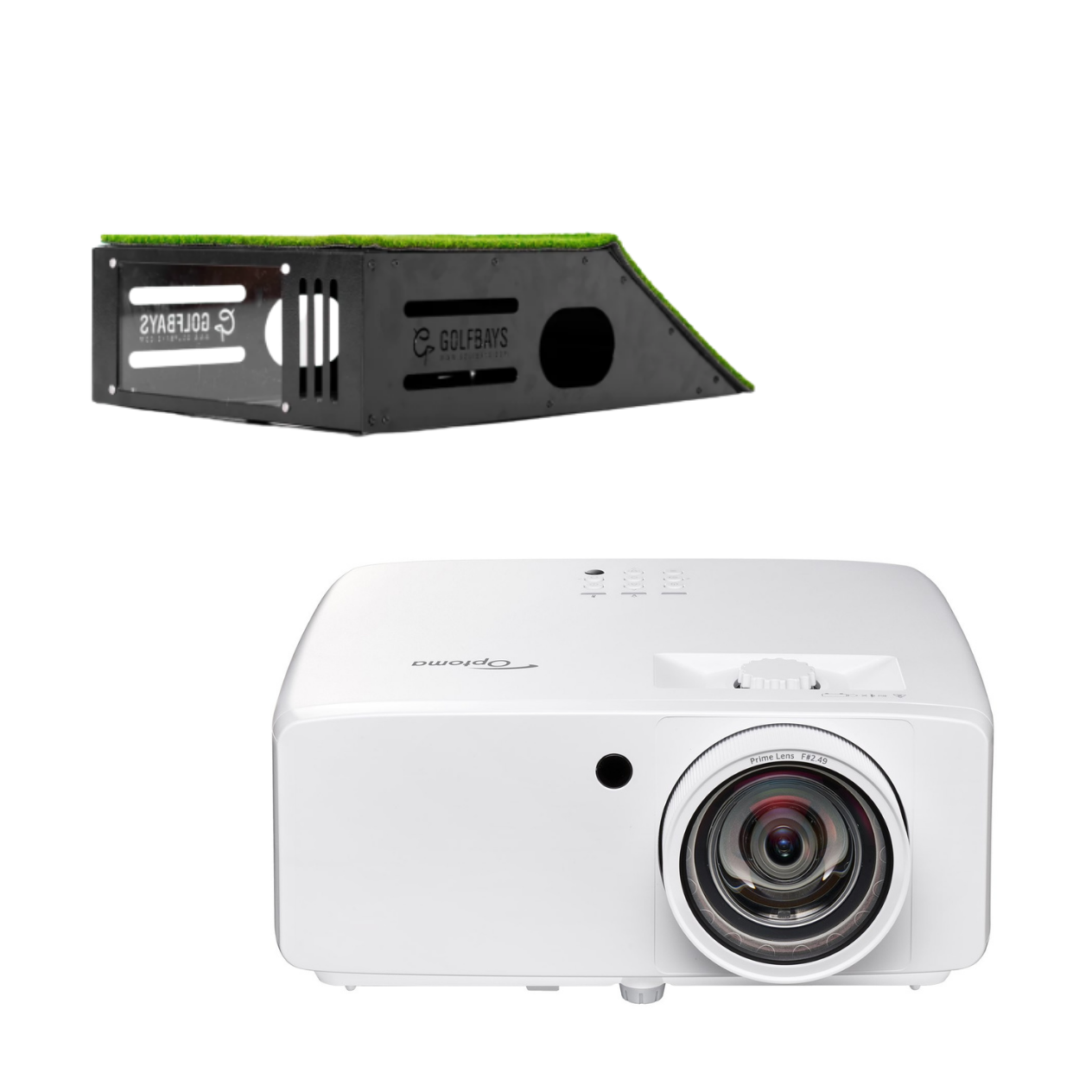 Optoma ZK521ST 4K-Laserprojektor + GolfBays Bodenmontage-Case