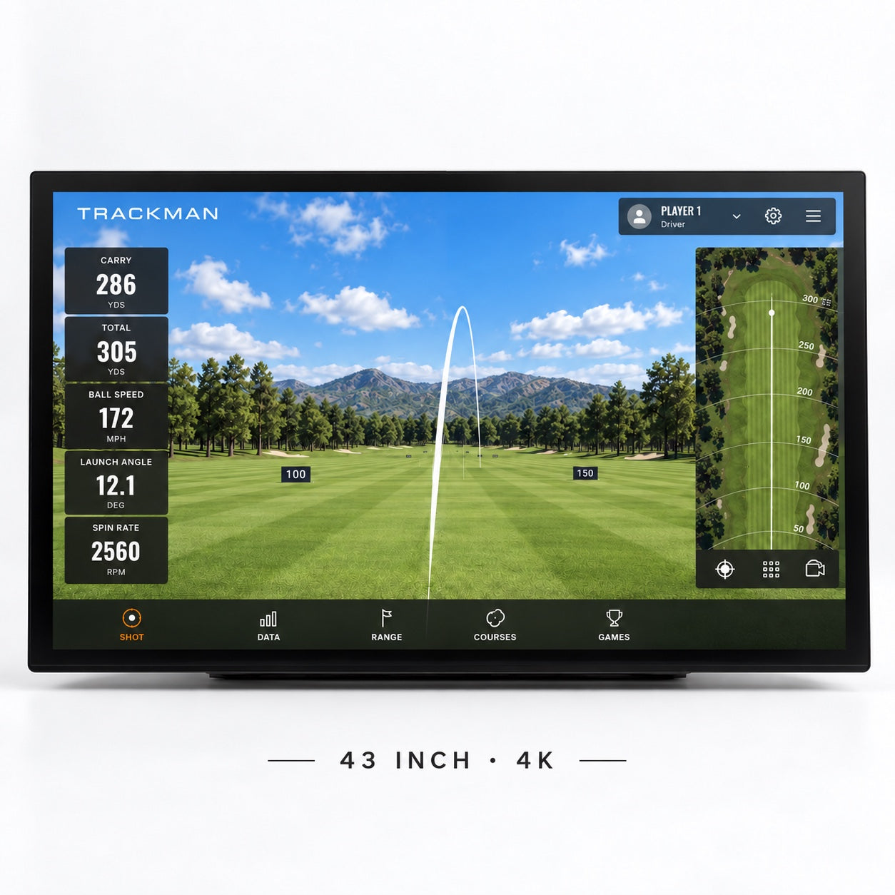 43" 4K Touchscreen-Monitor für Golfsimulator