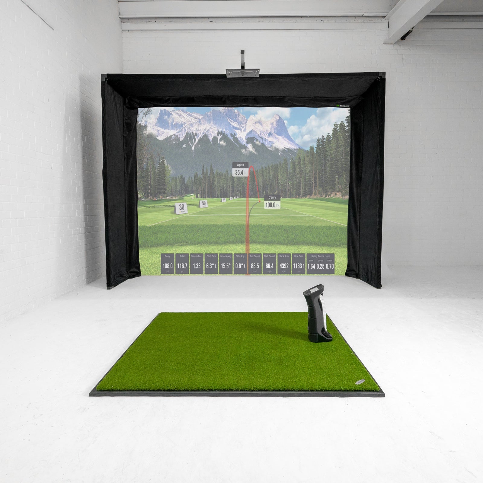 Uneekor Eye Mini GolfBays Lux Heim-Golfsimulator-Paket